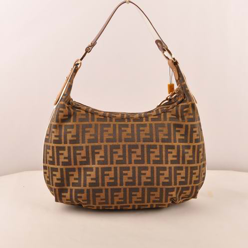 F7362 Fendi Classic FF tessuto Hobo Bag F7362 Brown